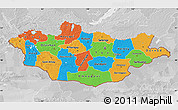 Political Map of Mongolia, lighten, desaturated