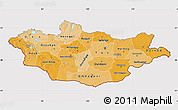 Political Shades Map of Mongolia, cropped outside