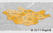 Political Shades Map of Mongolia, lighten, desaturated
