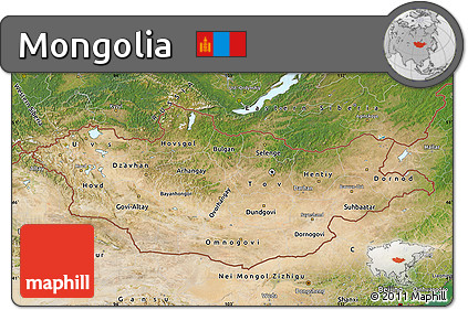 Satellite Map of Mongolia