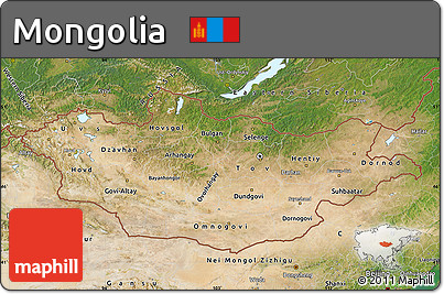 Satellite Map of Mongolia