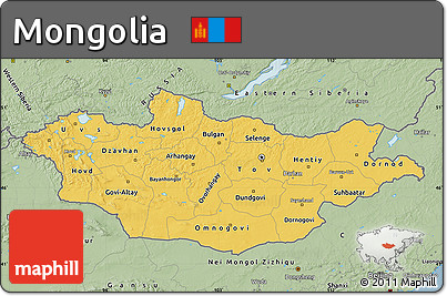 Savanna Style Map of Mongolia