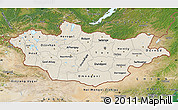 Shaded Relief Map of Mongolia, satellite outside