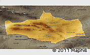 Physical 3D Map of Omnogovi, darken, semi-desaturated