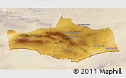 Physical 3D Map of Omnogovi, lighten