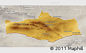 Physical 3D Map of Omnogovi, lighten, semi-desaturated