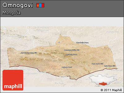 Satellite 3D Map of Omnogovi, lighten