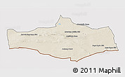 Shaded Relief 3D Map of Omnogovi, cropped outside