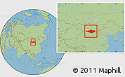 Savanna Style Location Map of Omnogovi, within the entire country