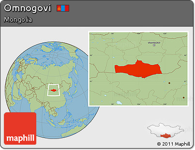 Savanna Style Location Map of Omnogovi