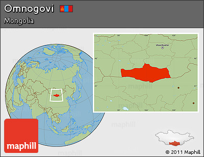 Savanna Style Location Map of Omnogovi