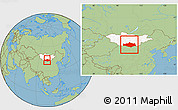 Savanna Style Location Map of Omnogovi, highlighted country, within the entire country