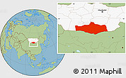 Savanna Style Location Map of Omnogovi, highlighted country