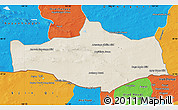 Shaded Relief Map of Omnogovi, political outside