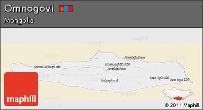Classic Style Panoramic Map of Omnogovi, single color outside