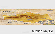 Physical Panoramic Map of Omnogovi, satellite outside