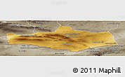 Physical Panoramic Map of Omnogovi, semi-desaturated