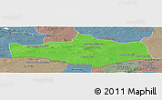 Political Panoramic Map of Omnogovi, semi-desaturated