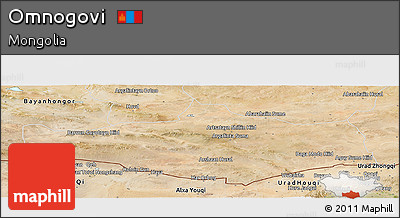 Satellite Panoramic Map of Omnogovi