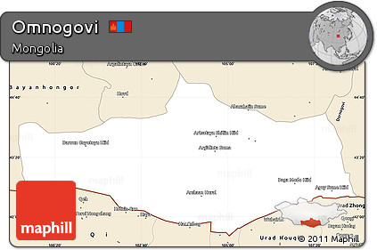 Classic Style Simple Map of Omnogovi