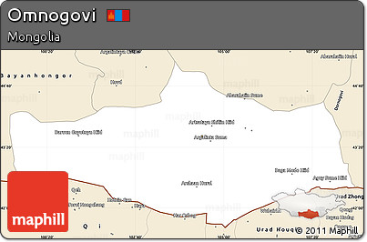Classic Style Simple Map of Omnogovi