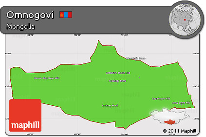 Political Simple Map of Omnogovi, cropped outside