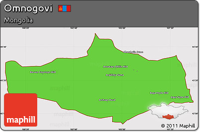 Political Simple Map of Omnogovi, cropped outside