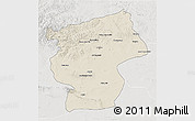Shaded Relief 3D Map of Ovorhangay, lighten, semi-desaturated