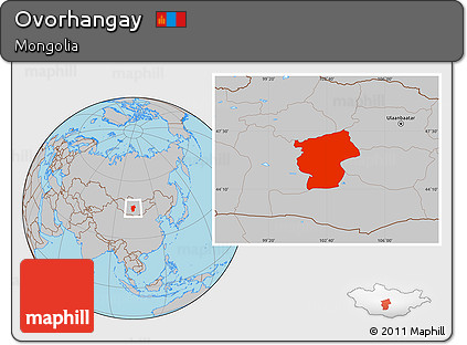 Gray Location Map of Ovorhangay