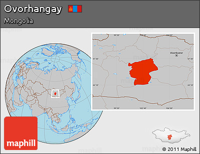 Gray Location Map of Ovorhangay