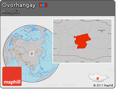 Gray Location Map of Ovorhangay