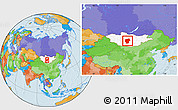 Political Location Map of Ovorhangay, highlighted country, within the entire country
