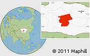 Savanna Style Location Map of Ovorhangay, highlighted country
