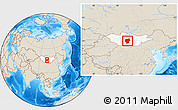Shaded Relief Location Map of Ovorhangay, highlighted country, within the entire country
