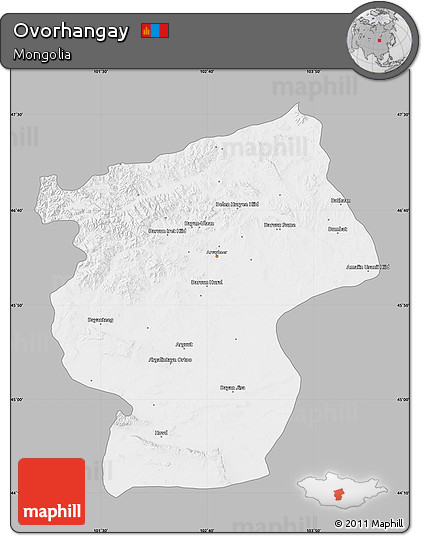 Gray Map of Ovorhangay, single color outside