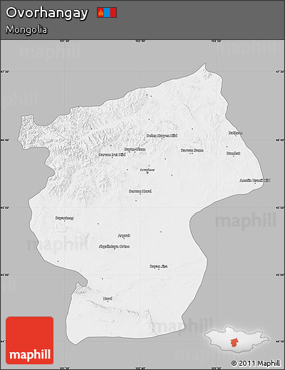Gray Map of Ovorhangay, single color outside
