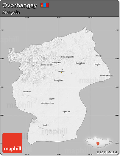 Gray Map of Ovorhangay, single color outside