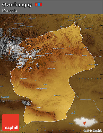 Physical Map of Ovorhangay, darken