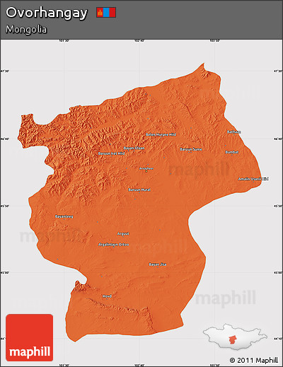 Political Map of Ovorhangay, cropped outside