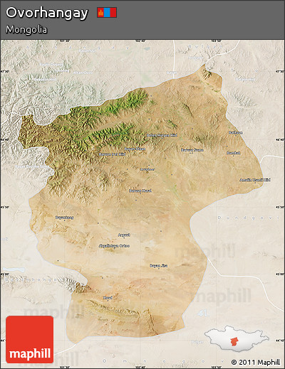 Satellite Map of Ovorhangay, lighten