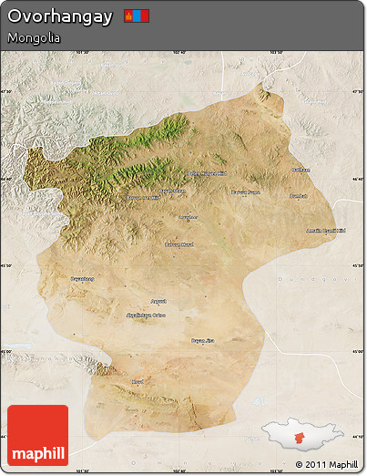 Satellite Map of Ovorhangay, lighten