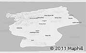 Gray Panoramic Map of Ovorhangay, single color outside