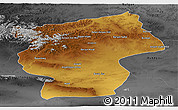 Physical Panoramic Map of Ovorhangay, darken, desaturated