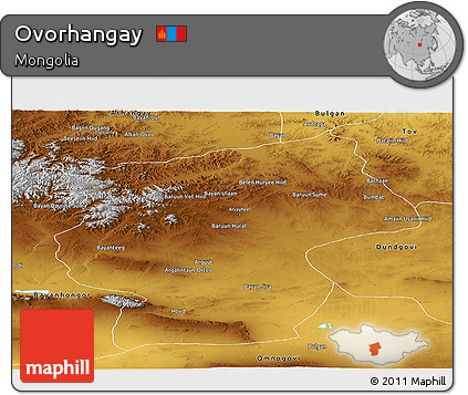 Physical Panoramic Map of Ovorhangay