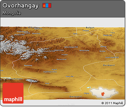 Physical Panoramic Map of Ovorhangay