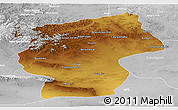 Physical Panoramic Map of Ovorhangay, lighten, desaturated