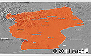 Political Panoramic Map of Ovorhangay, desaturated