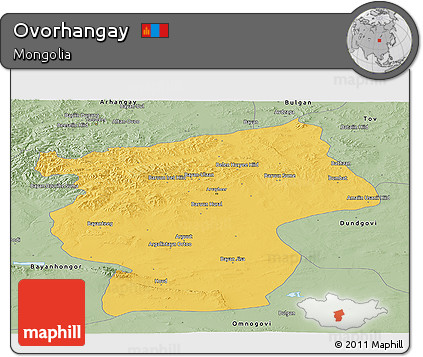 Savanna Style Panoramic Map of Ovorhangay