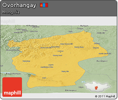 Savanna Style Panoramic Map of Ovorhangay