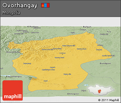 Savanna Style Panoramic Map of Ovorhangay